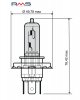 Bulb RMS 246510050 12V 60/55W, H4 blau