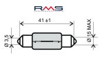 Bulb RMS 246510125 6V 15W, T15X42 S8.5 weiß