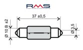 Bulb RMS 246510175 12V 5W, T11X39 S8.5 weiß