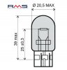 Bulb RMS 246510385 12V 21W, T20 weiß