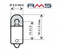 Bulb RMS 246510411 12V 4W, BA9S weiß