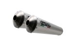 Dual slip-on exhaust GPR Y.96.IT INOX ROUND Brushed Stainless steel including removable db killers and link pipes