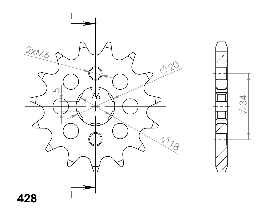 Ritzel SUPERSPROX CST-264:17 17T, 428