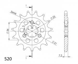 Ritzel SUPERSPROX CST-437:15 15T, 520