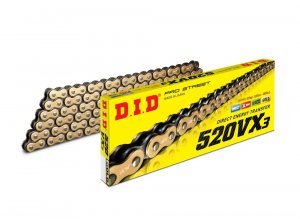 VX series X-Ring chain D.I.D Chain 520VX3 120 L golden/schwarz