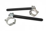 Aluminium-forged clip-ons ACCOSSATO with metal clamp composed of 2 half-rings 10 degrees inclination, black