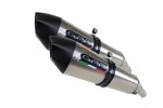 Dual slip-on exhaust GPR K.80.GPAN.TO GPE ANN. Brushed Titanium including removable db killers and link pipes