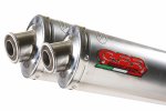 Dual slip-on exhaust GPR T.70.IT INOX ROUND Brushed Stainless steel including removable db killers and link pipes