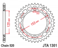 Aluminium-Ketten Rad JT JTA 1301-40BLK 40)T, nt((520 schwarz