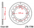 Aluminium-Ketten Rad JT JTA 1798-47BLK 47)T, nt((420 schwarz