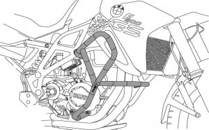 Motor Schutzrahmen PUIG d 25mm schwarz