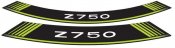 Rim strip PUIG 5545V Z750 grün set of 8 rim strips