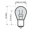 Bulb RMS 246510191 12V 21W , P21W BA15S weiß