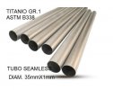 Titanium seamless Gr.1 TUBE AISI Tig GPR TU.T.2 Brushed Stainless steel L.100cm D.35mm x 1mm
