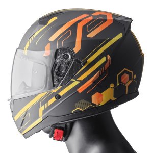 Full face helmet GMS HEXAGO graphic yellow - orange XS